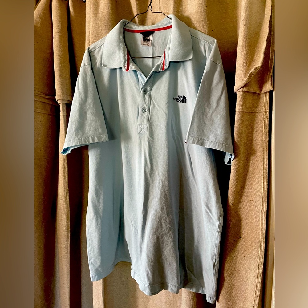 NORTH FACE men’s polo, size XL, blue with logo